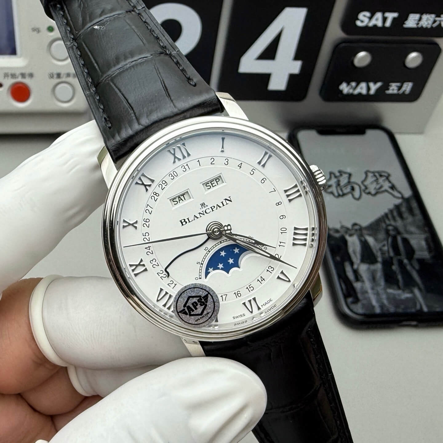 Blancpain Replica Villeret Quantième Complet Phases de Lune Super Clone Watch 6654 1127 55B