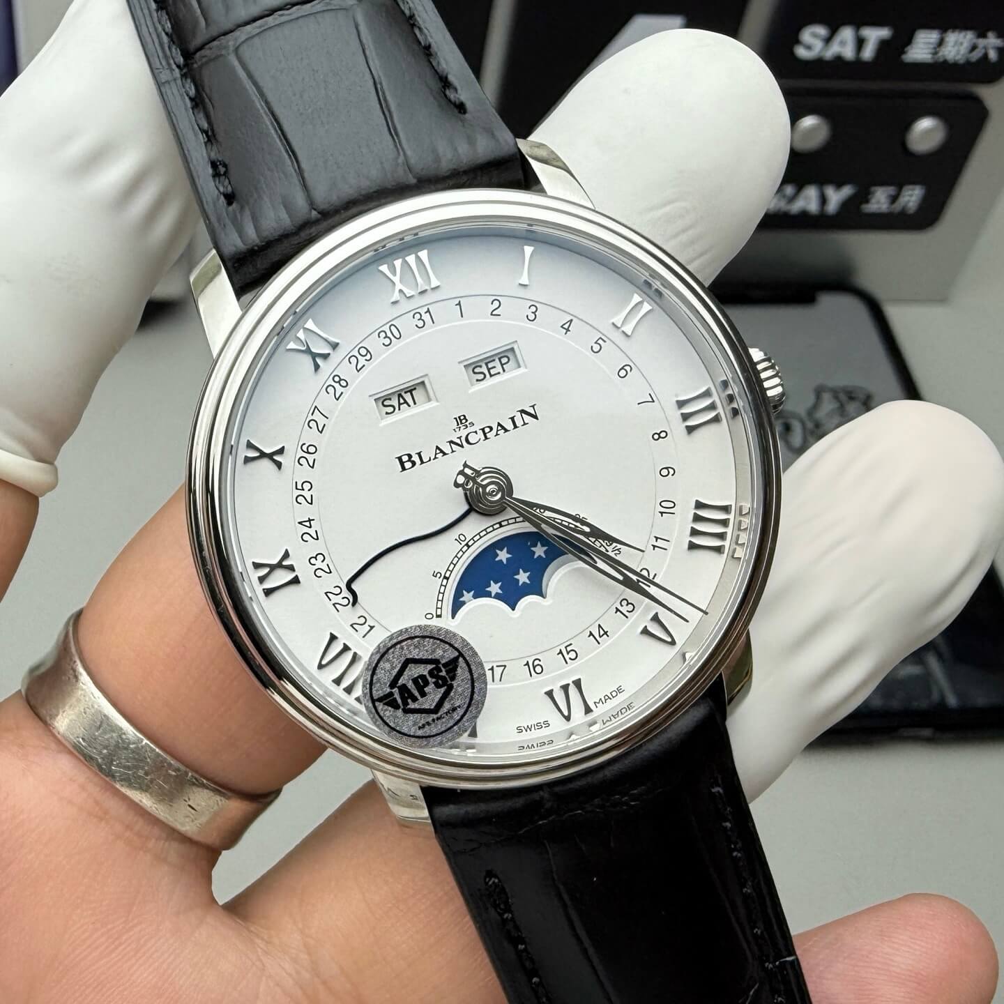 Blancpain Replica Villeret Quantième Complet Phases de Lune Super Clone Watch 6654 1127 55B