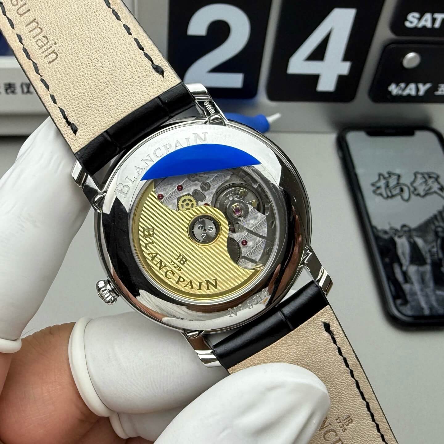 Blancpain Replica Villeret Quantième Complet Phases de Lune Super Clone Watch 6654 1127 55B