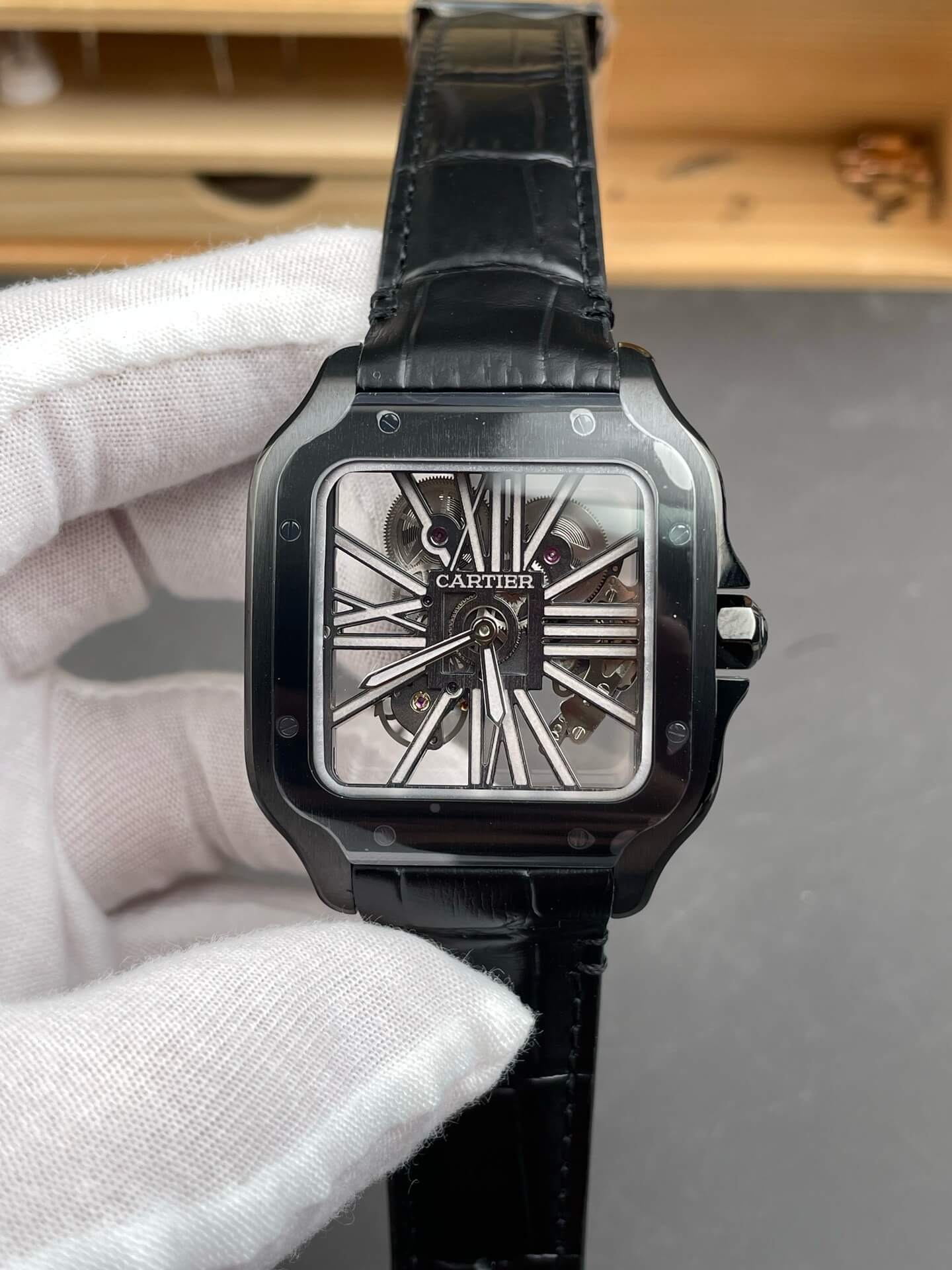 Cartier Replica Santos Skeleton Super Clone Watch WHSA0009