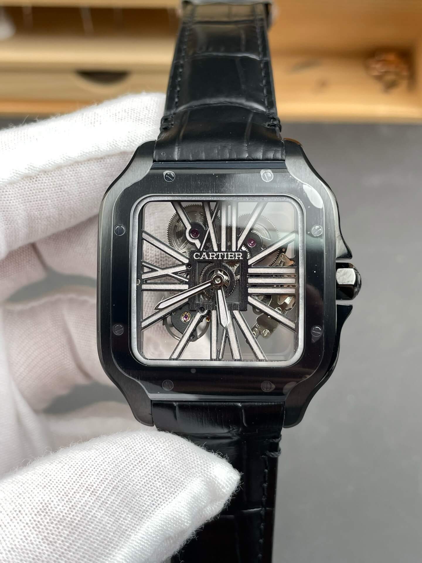 Cartier Replica Santos Skeleton Super Clone Watch WHSA0009
