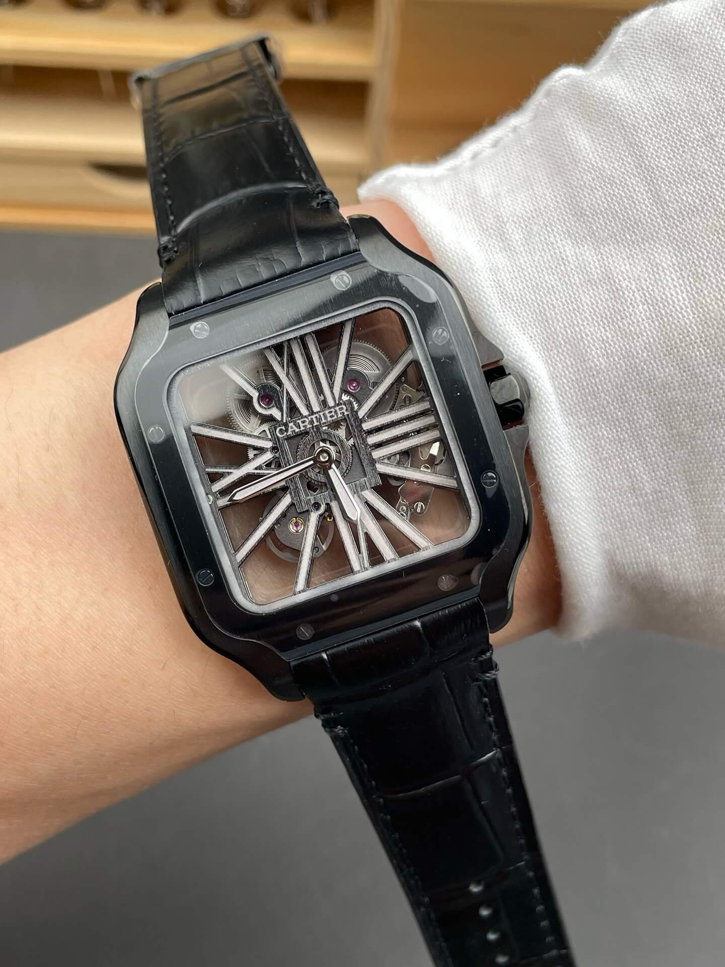 Cartier Replica Santos Skeleton Super Clone Watch WHSA0009