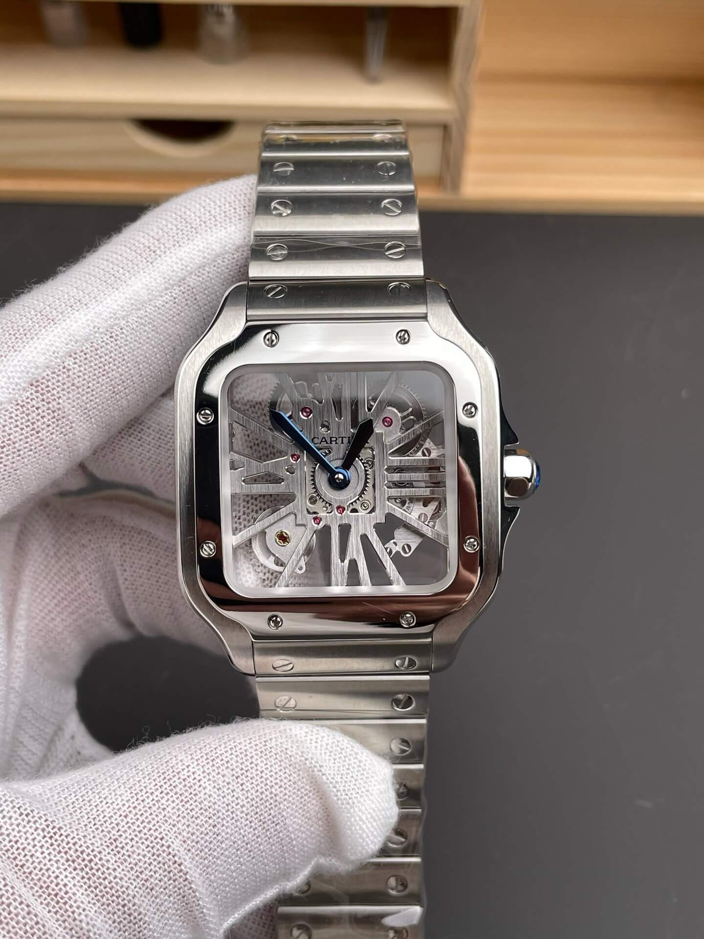 Cartier Replica Santos Skeleton High Quality Watch WHSA0015