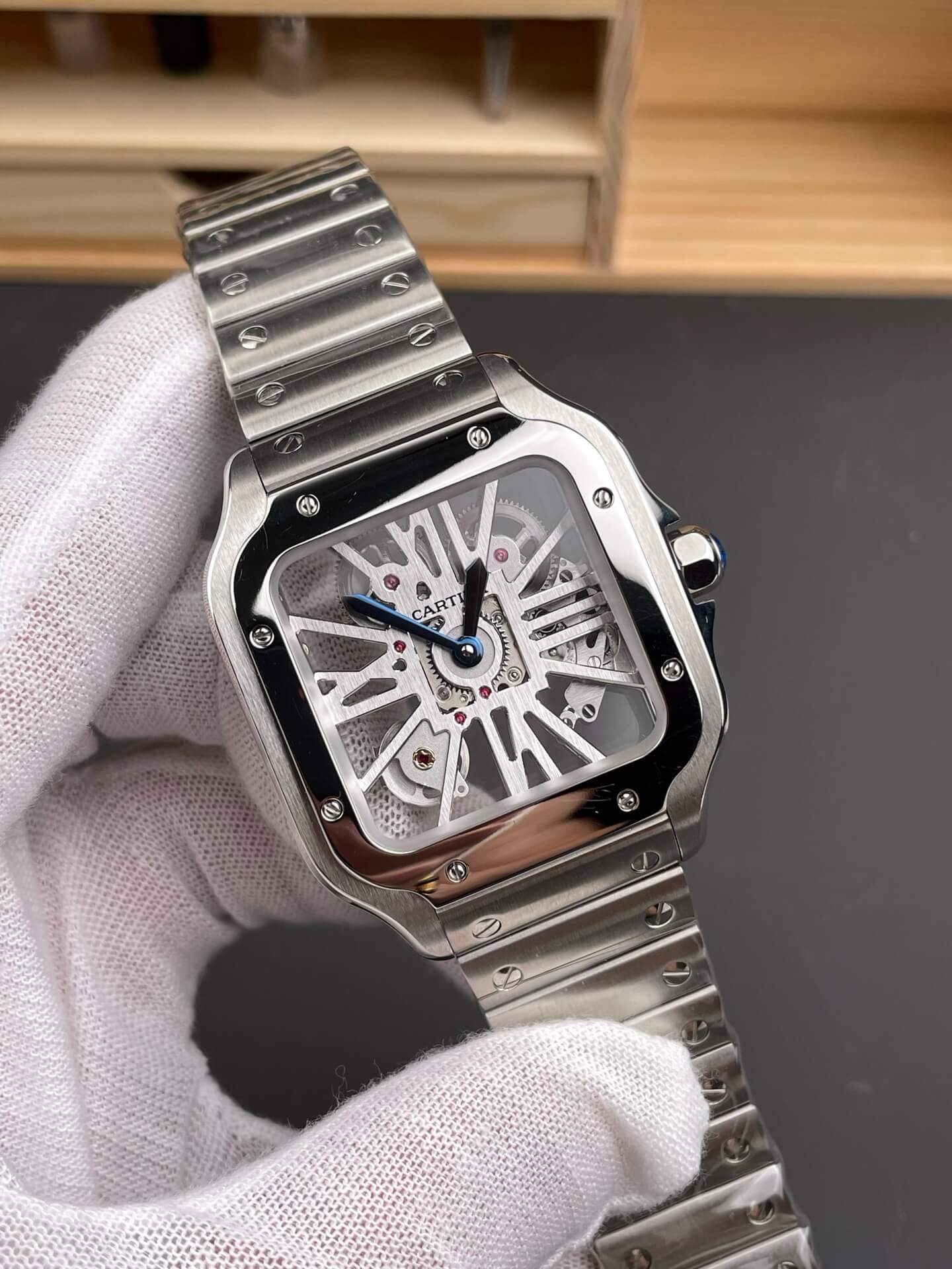 Cartier Replica Santos Skeleton High Quality Watch WHSA0015