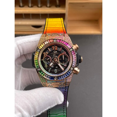 Hublot Replica Big Bang Unico King Gold Rainbow Super Clone Watch 441.OX.9910.LR.0999