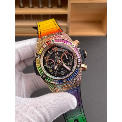 Hublot Replica Big Bang Unico King Gold Rainbow Super Clone Watch 441.OX.9910.LR.0999