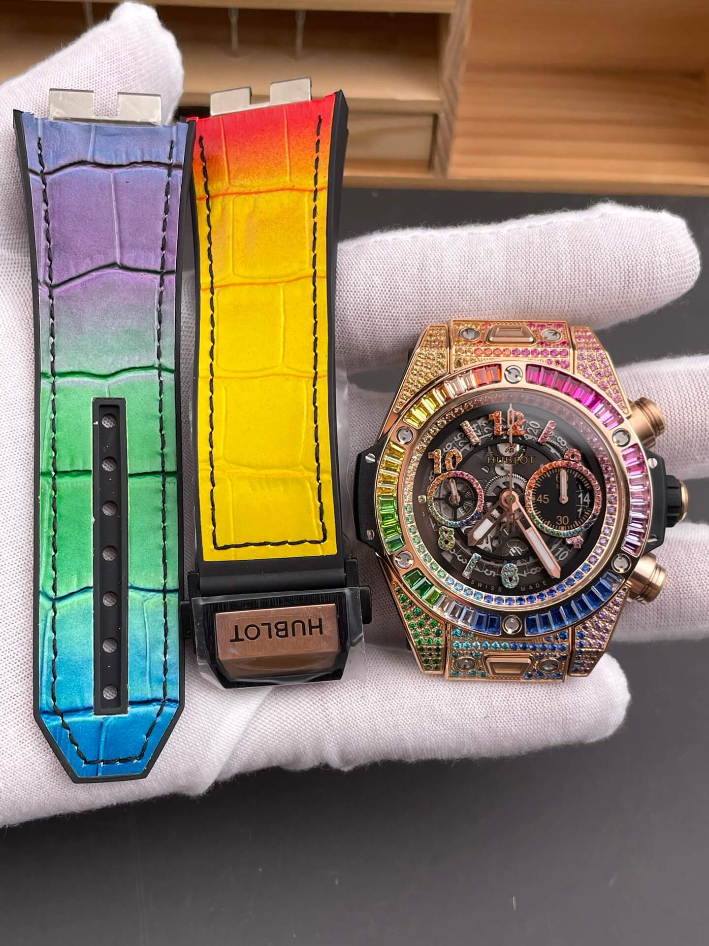 Hublot Replica Big Bang Unico King Gold Rainbow Super Clone Watch 441.OX.9910.LR.0999