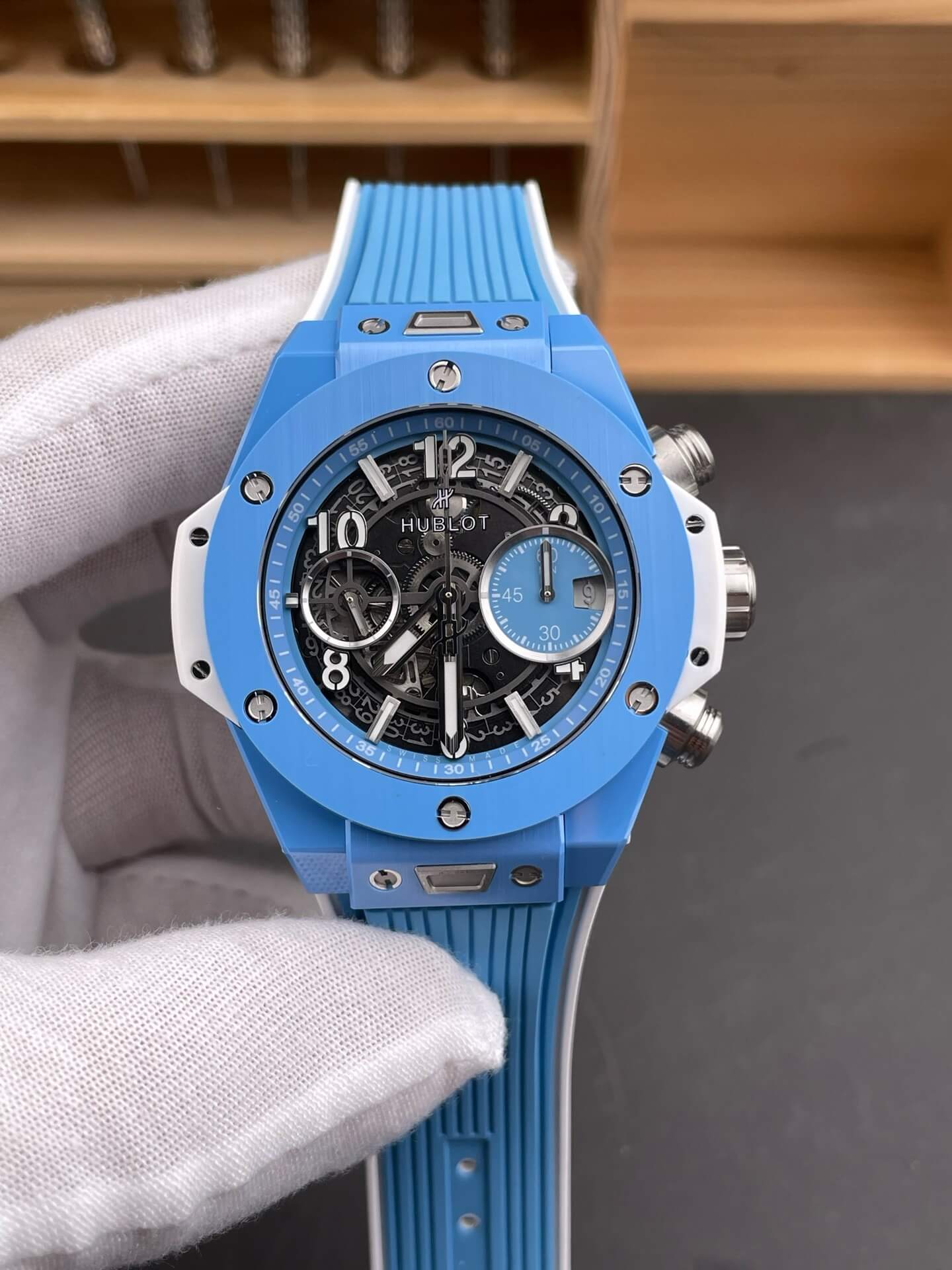 Hublot Replica Big Bang Unico Sky Blue Super Clone Watch 441.EX.5120.RX