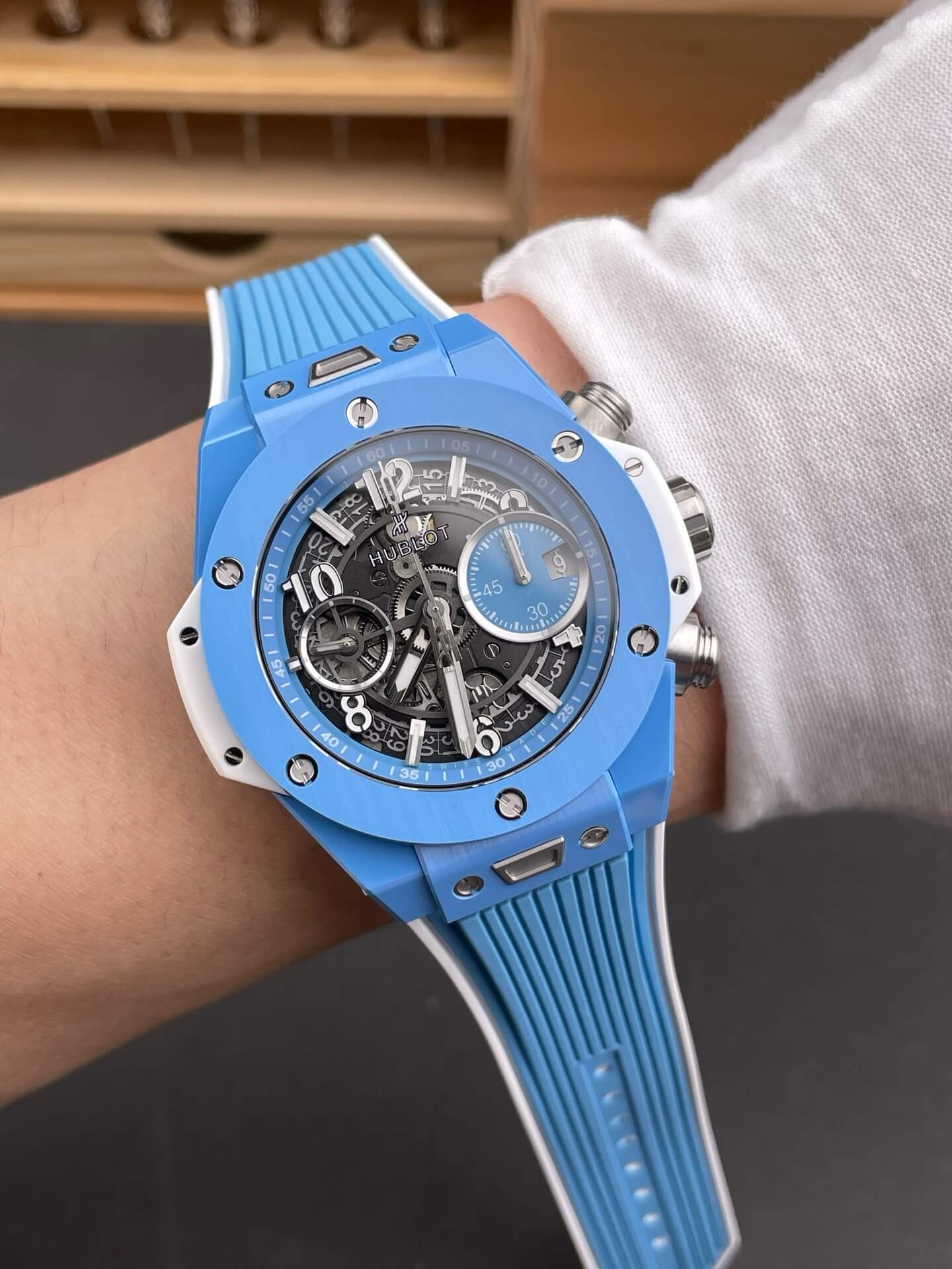 Hublot Replica Big Bang Unico Sky Blue Super Clone Watch 441.EX.5120.RX