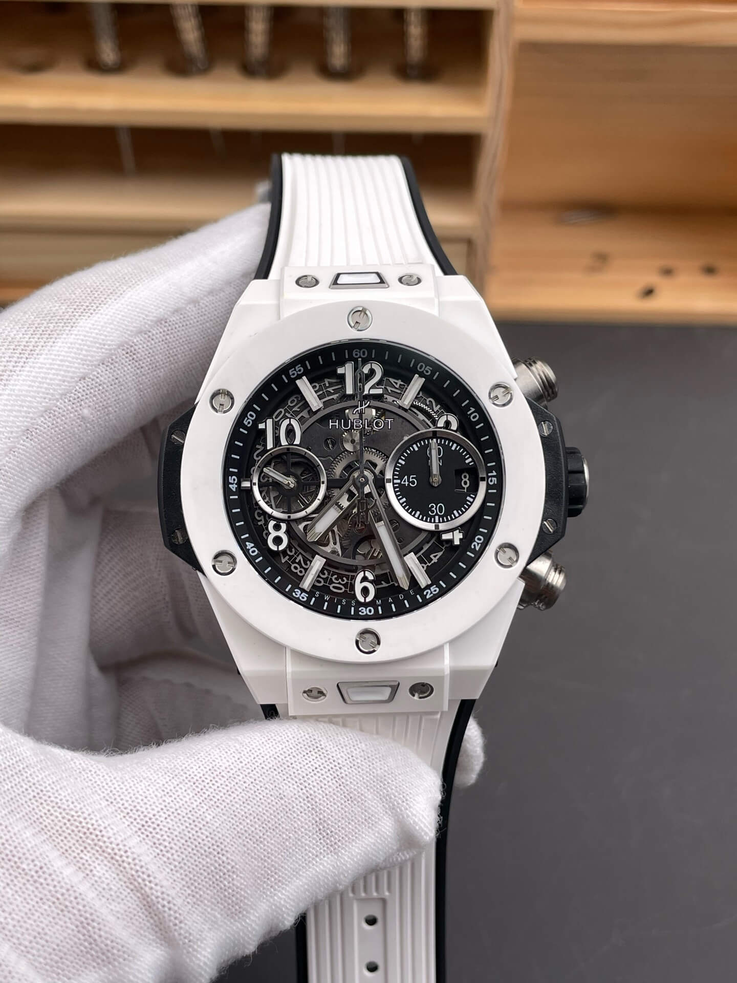 Hublot Replica Big Bang Unico White Ceramic Super Clone Watch 441.HX.1171.RX