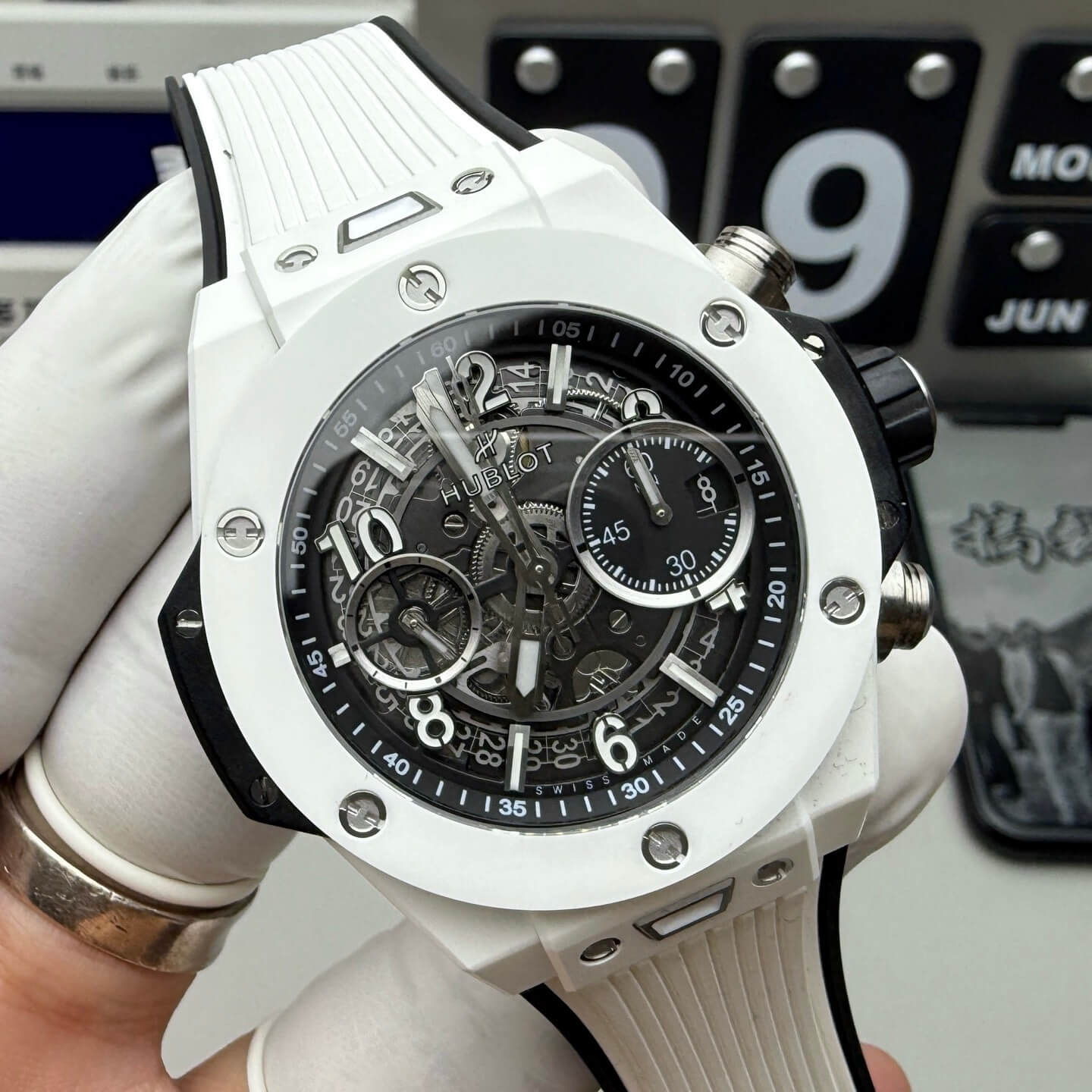 Hublot Replica Big Bang Unico White Ceramic Super Clone Watch 441.HX.1171.RX
