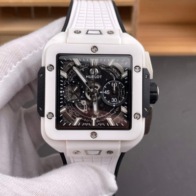 Hublot Replica Square Bang Unico White Ceramic Super Clone Watch 821.HX.0170.RX