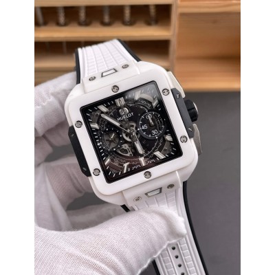 Hublot Replica Square Bang Unico White Ceramic Super Clone Watch 821.HX.0170.RX