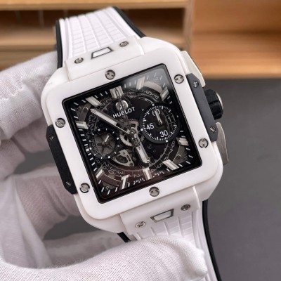 Hublot Replica Square Bang Unico White Ceramic Super Clone Watch 821.HX.0170.RX