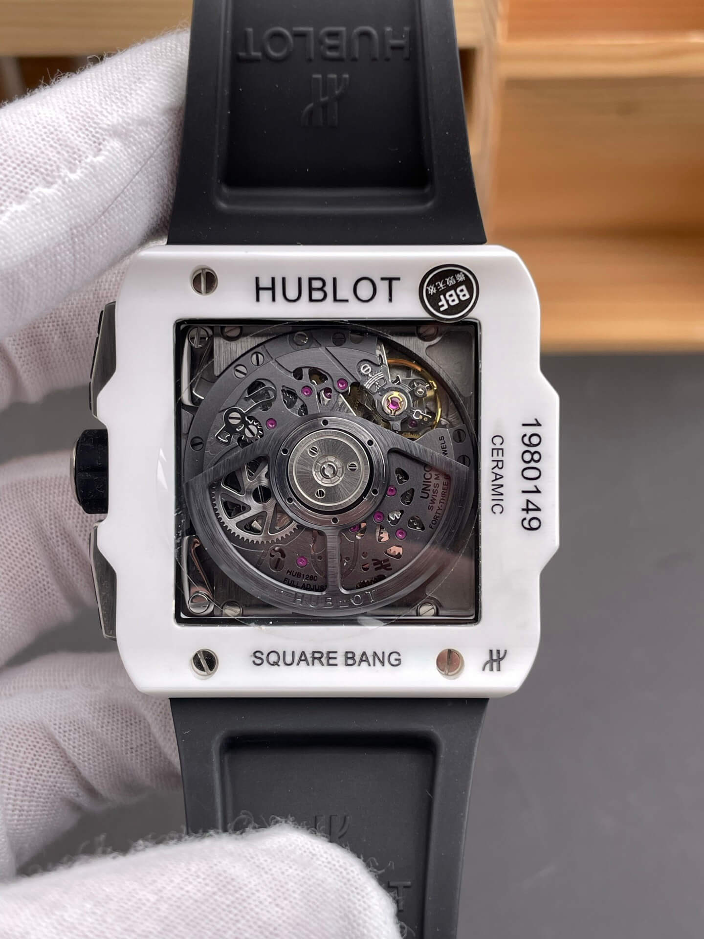 Hublot Replica Square Bang Unico White Ceramic Super Clone Watch 821.HX.0170.RX