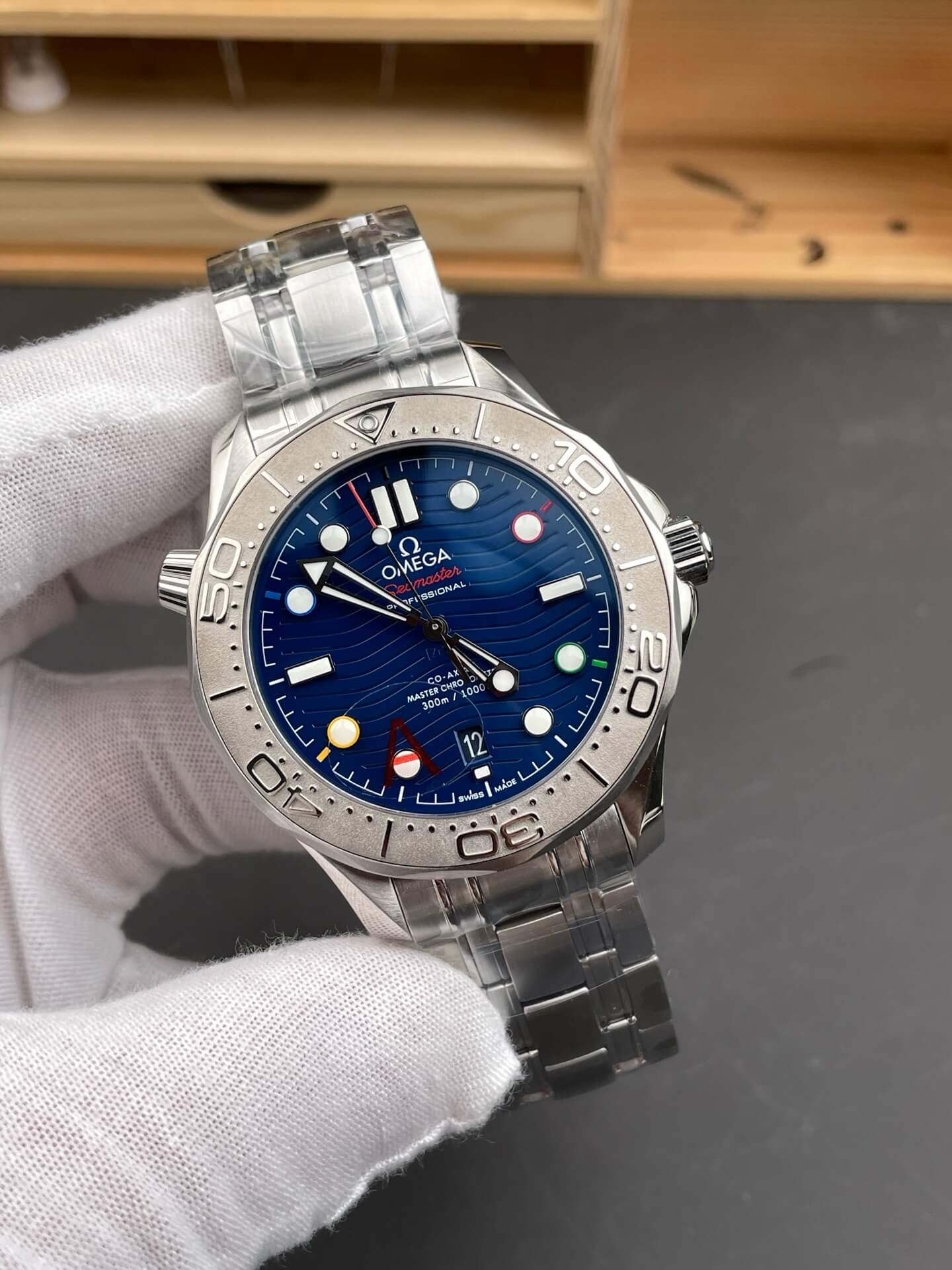 Omega Replica Seamaster Diver 300M "Beijing 2022" Super Clone Watch 52230422003001