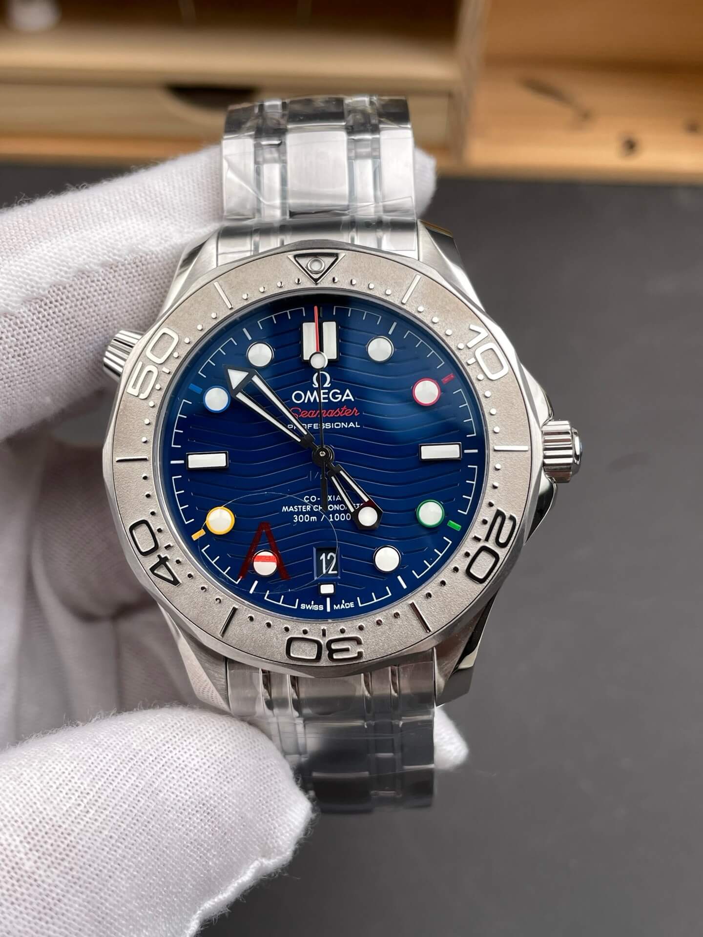 Omega Replica Seamaster Diver 300M "Beijing 2022" Super Clone Watch 52230422003001