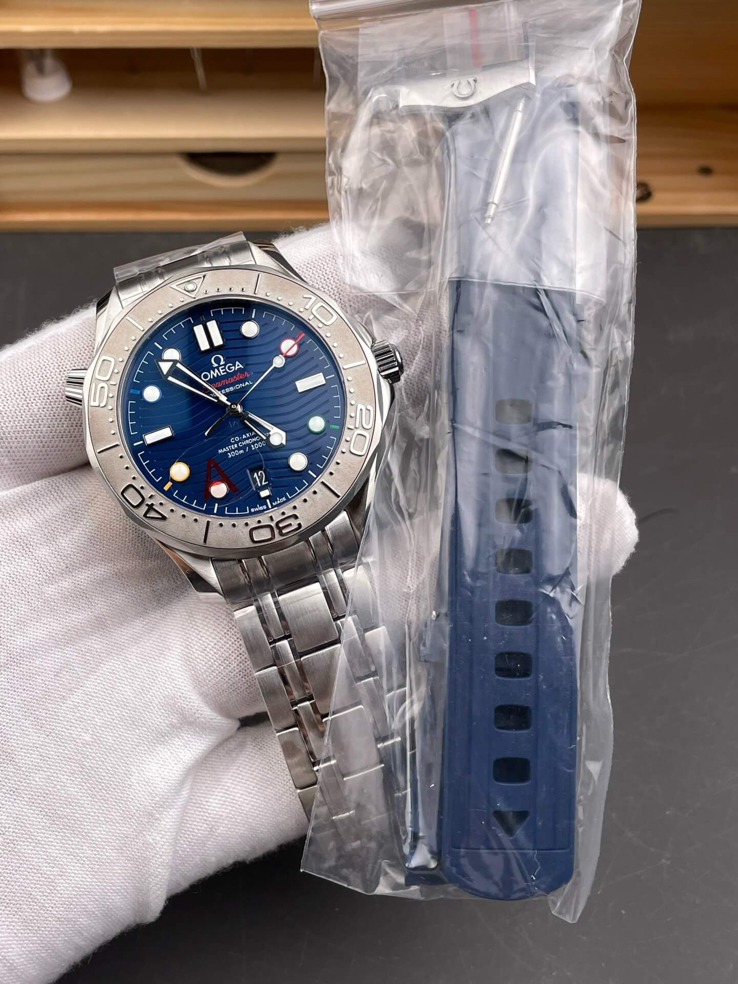 Omega Replica Seamaster Diver 300M "Beijing 2022" Super Clone Watch 52230422003001