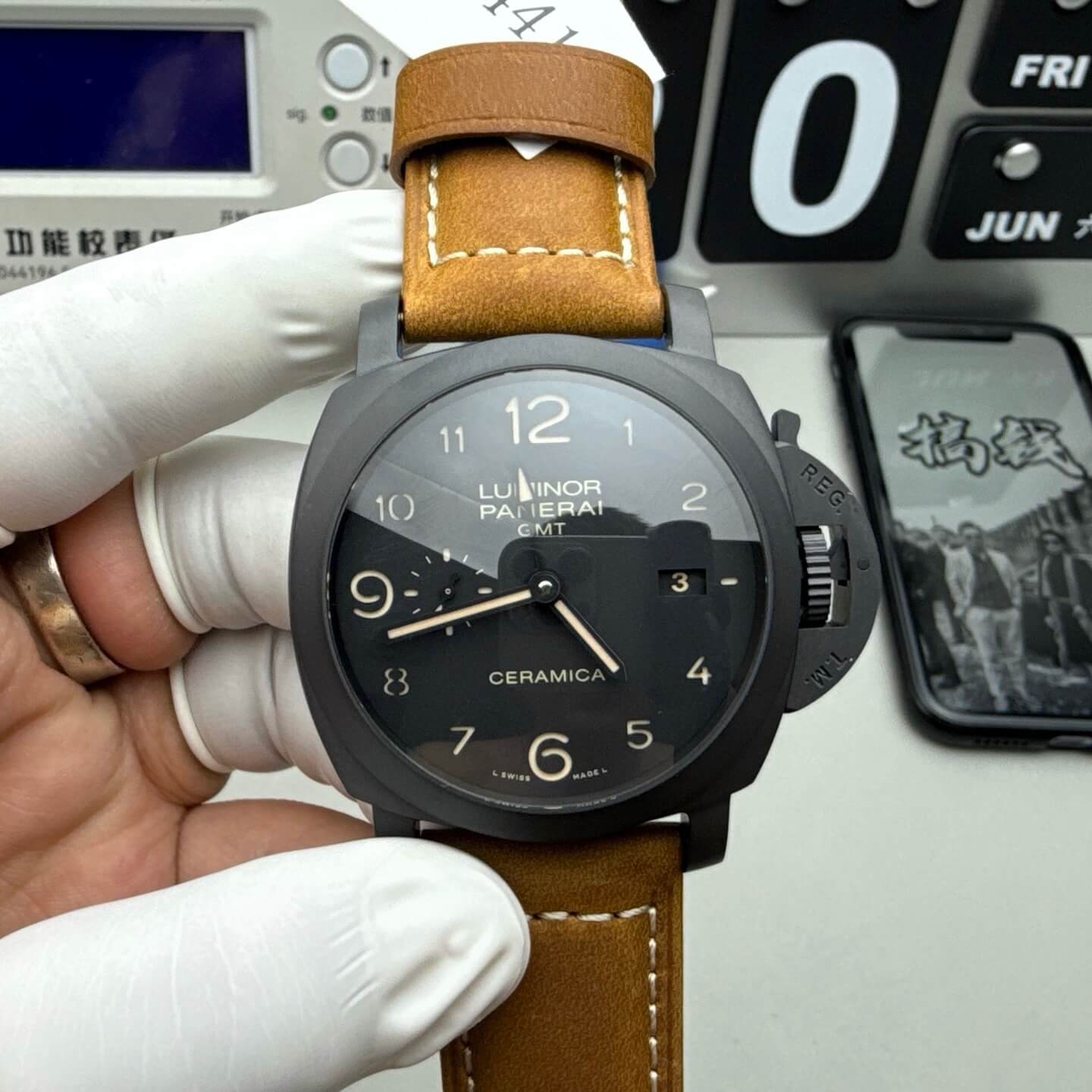 Panerai Replica Luminor 1950 GMT Ceramica Super Clone Watch PAM00441