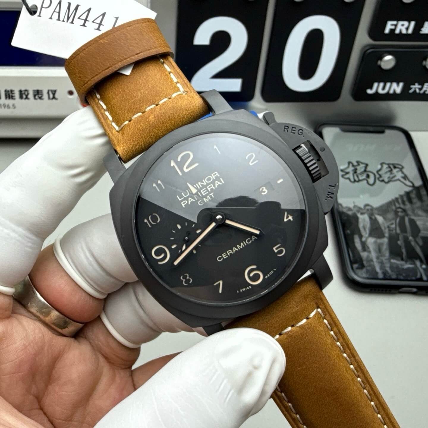 Panerai Replica Luminor 1950 GMT Ceramica Super Clone Watch PAM00441