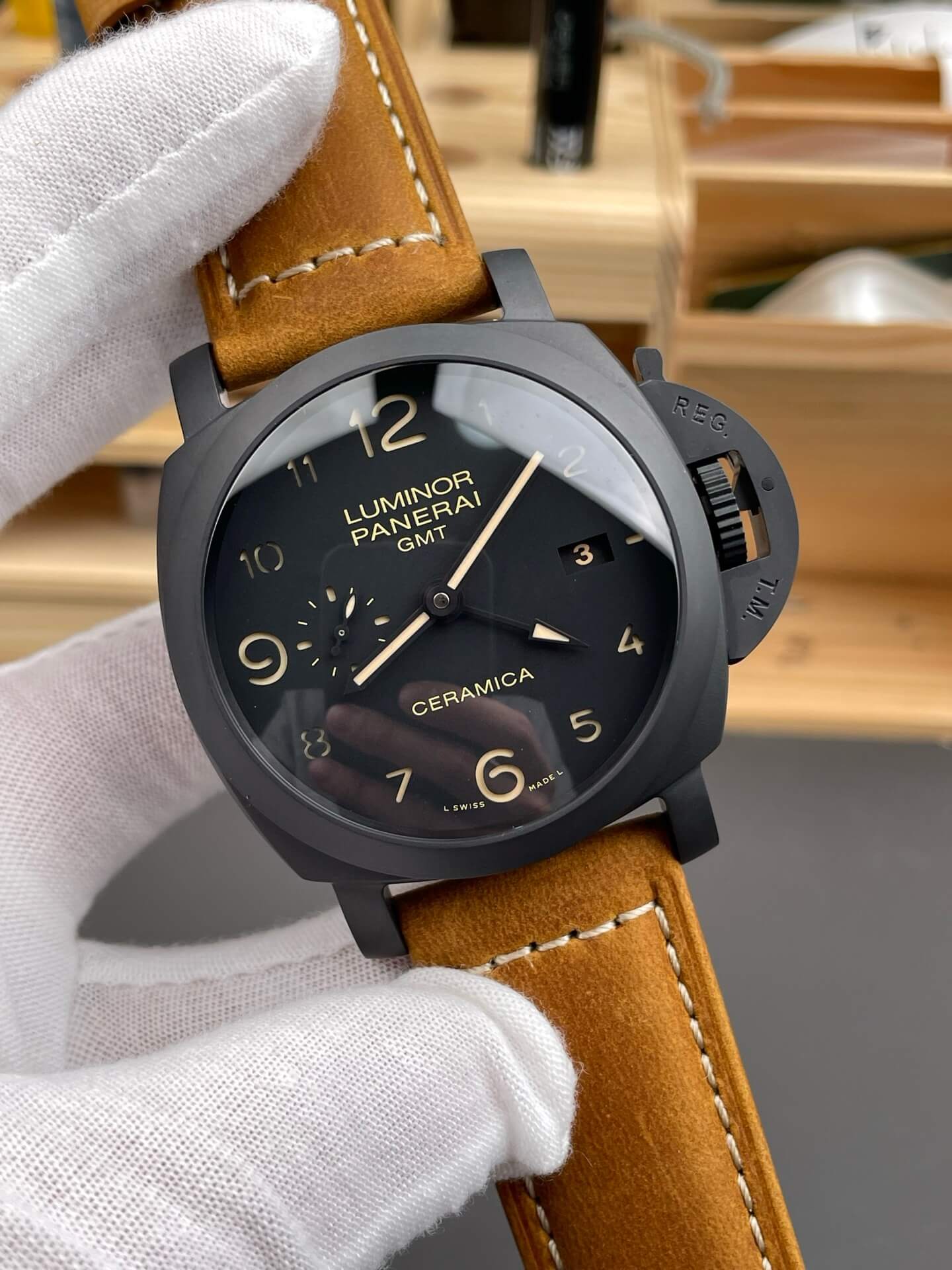 Panerai Replica Luminor 1950 GMT Ceramica Super Clone Watch PAM00441 Panerai Replica Luminor 1950 GMT Ceramica Super Clone Watch PAM00441