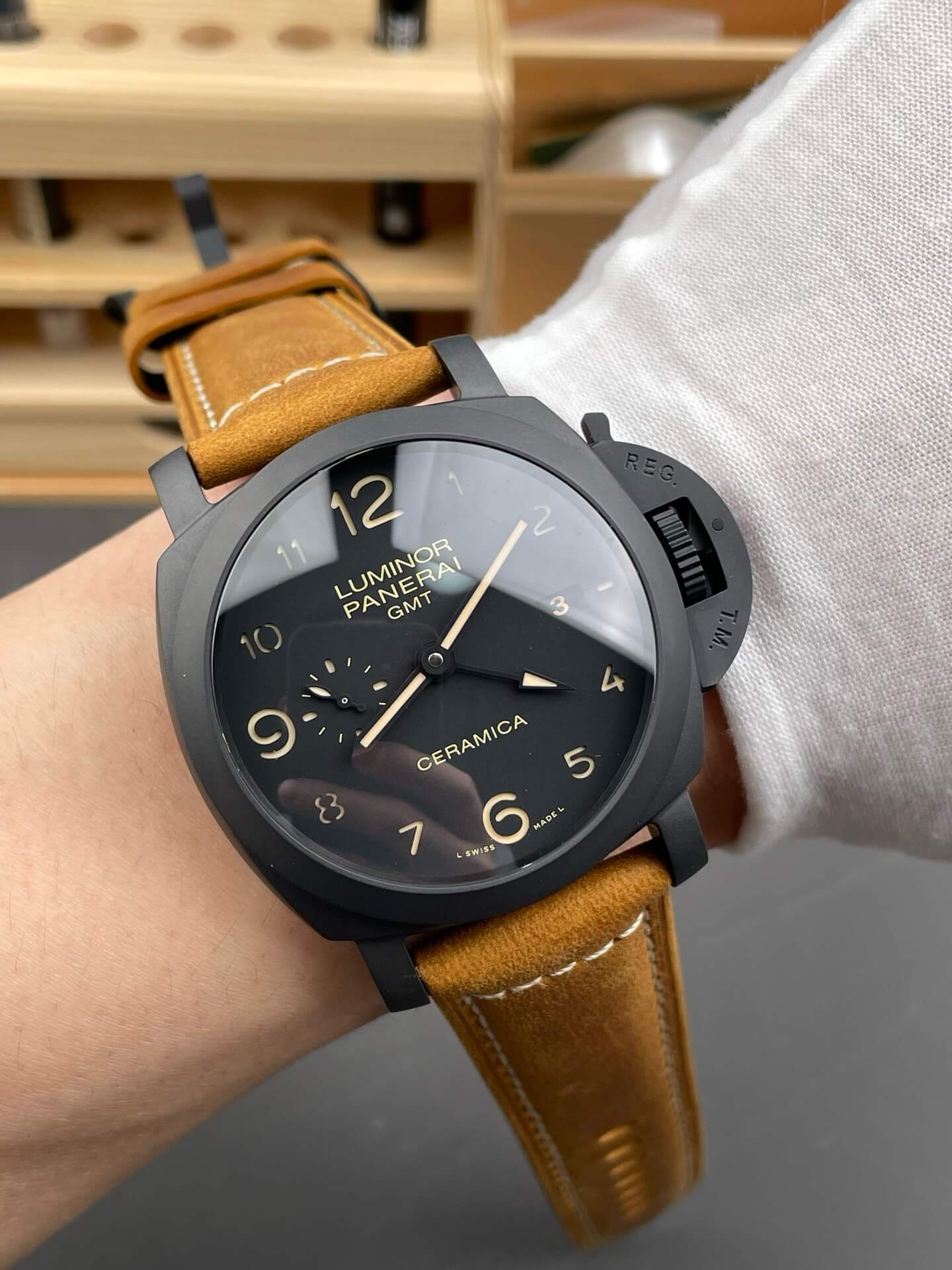 Panerai Replica Luminor 1950 GMT Ceramica Super Clone Watch PAM00441 Panerai Replica Luminor 1950 GMT Ceramica Super Clone Watch PAM00441