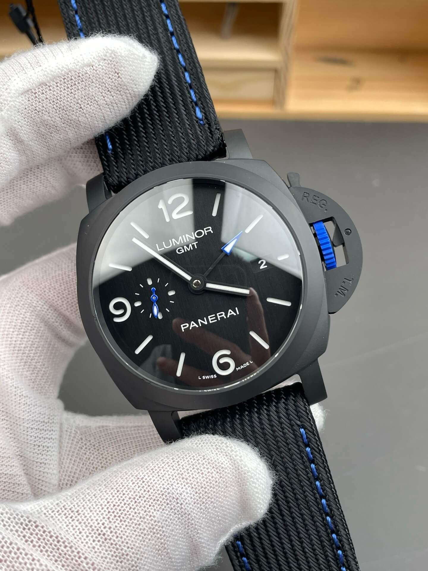 Panerai Replica Luminor Gmt Bucherer Blue Super Clone Watch PAM01176 Panerai Replica Luminor Gmt Bucherer Blue Super Clone Watch PAM01176