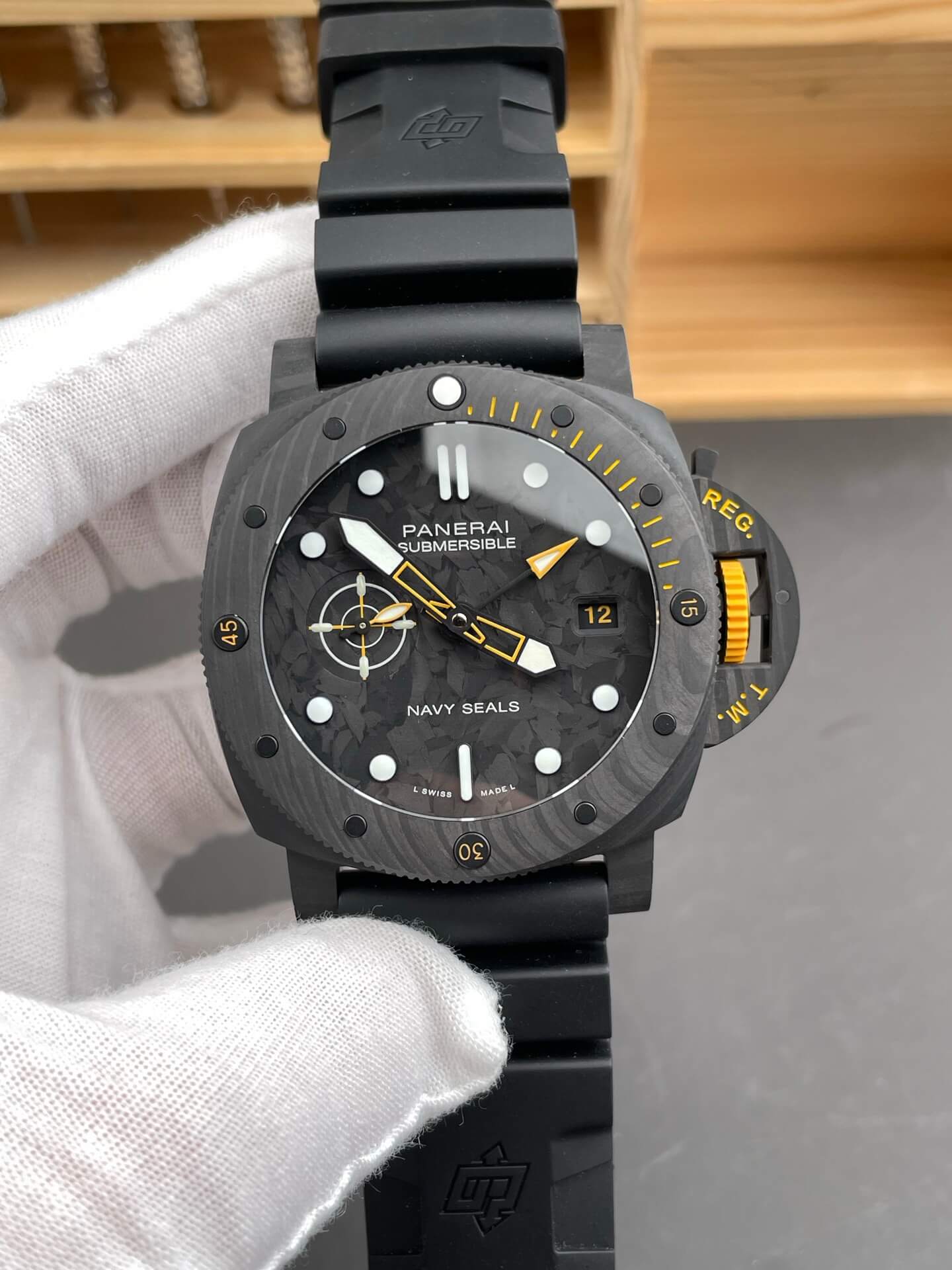 Panerai Replica Submersible GMT Carbotech Navy SEALs Super Clone Watch PAM01324