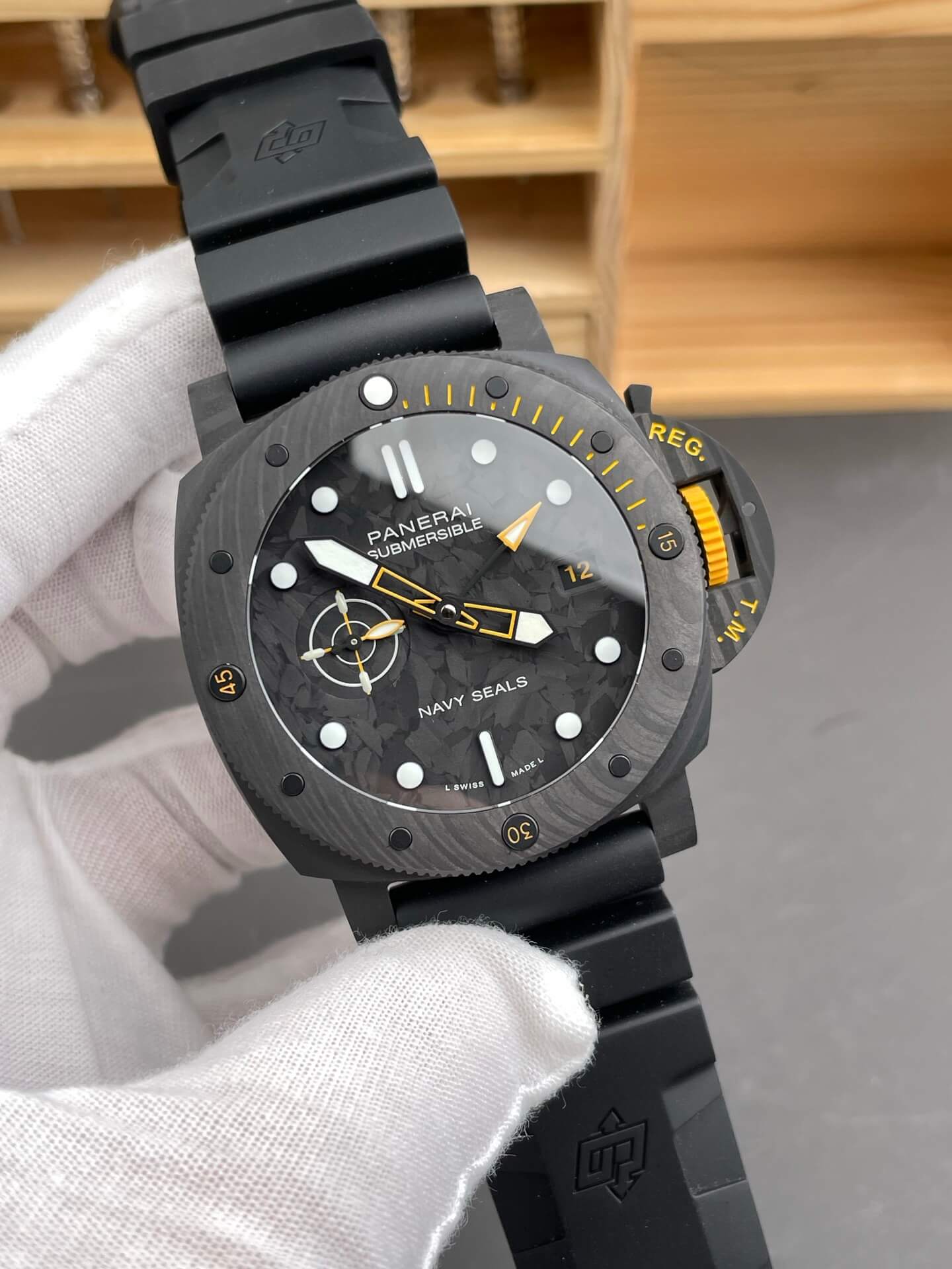 Panerai Replica Submersible GMT Carbotech Navy SEALs Super Clone Watch PAM01324