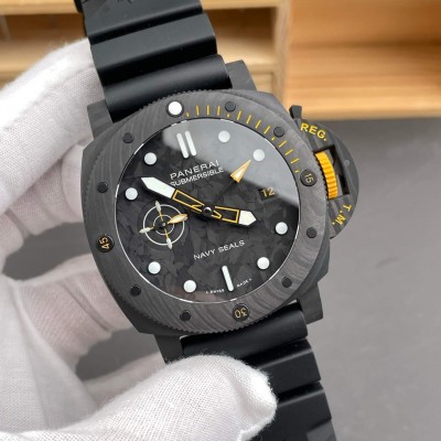 Panerai Replica Submersible GMT Carbotech Navy SEALs Super Clone Watch PAM01324