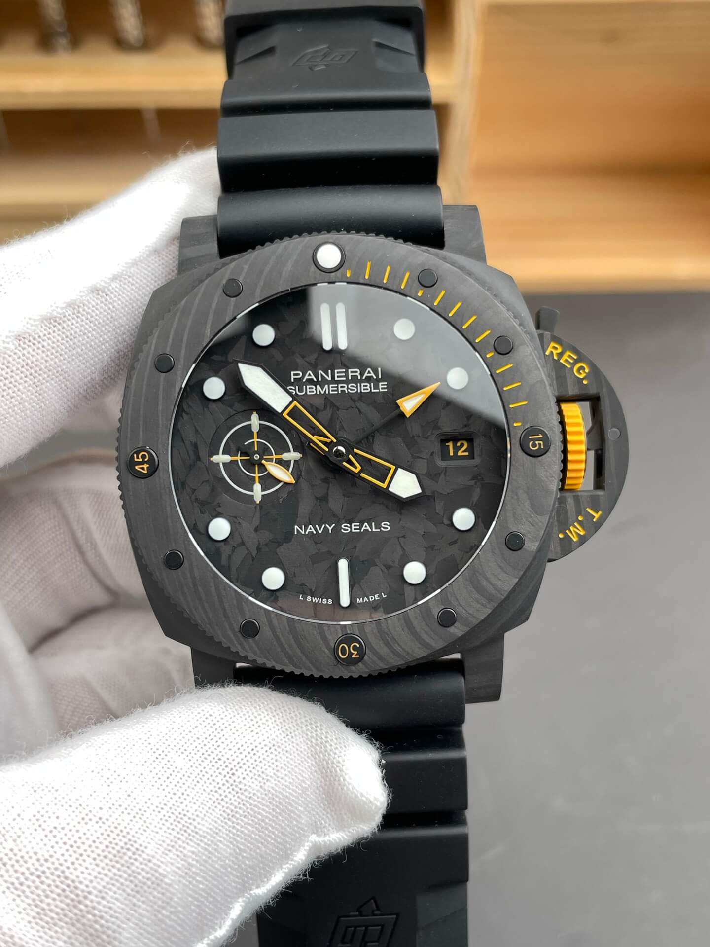 Panerai Replica Submersible GMT Carbotech Navy SEALs Super Clone Watch PAM01324