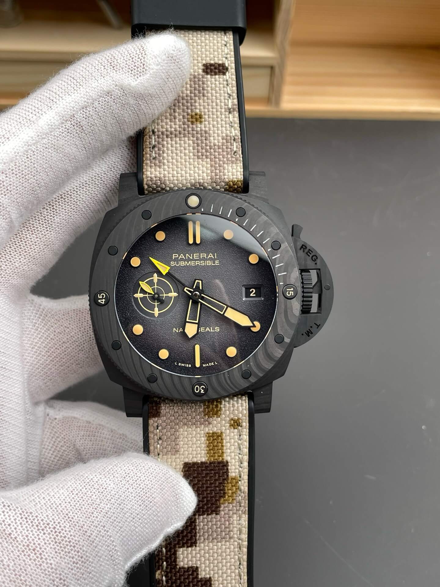 Panerai Replica Submersible QuarantaQuattro GMT Navy SEALs Carbotech Super Clone Watch PAM01513 Panerai Replica Submersible QuarantaQuattro GMT Navy SEALs Carbotech Super Clone Watch PAM01513