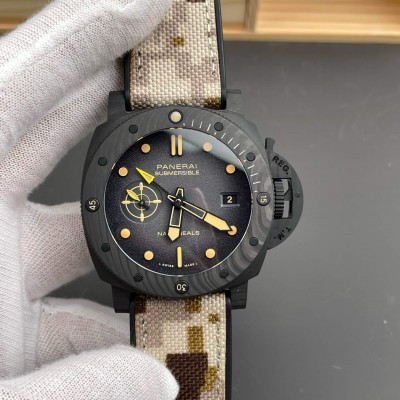 Panerai Replica Submersible QuarantaQuattro GMT Navy SEALs Carbotech Super Clone Watch PAM01513