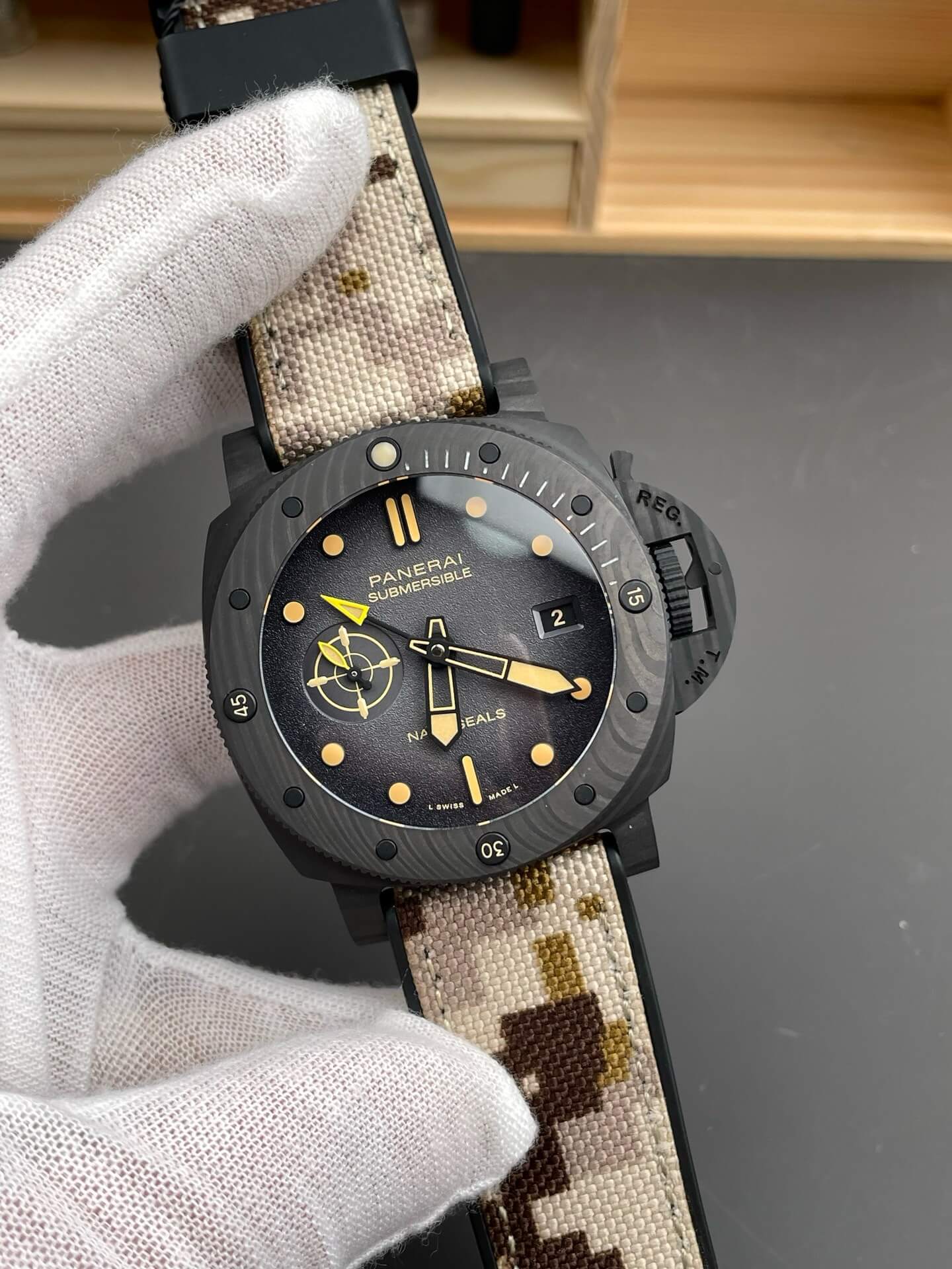 Panerai Replica Submersible QuarantaQuattro GMT Navy SEALs Carbotech Super Clone Watch PAM01513 Panerai Replica Submersible QuarantaQuattro GMT Navy SEALs Carbotech Super Clone Watch PAM01513