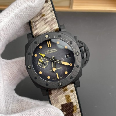 Panerai Replica Submersible QuarantaQuattro GMT Navy SEALs Carbotech Super Clone Watch PAM01513