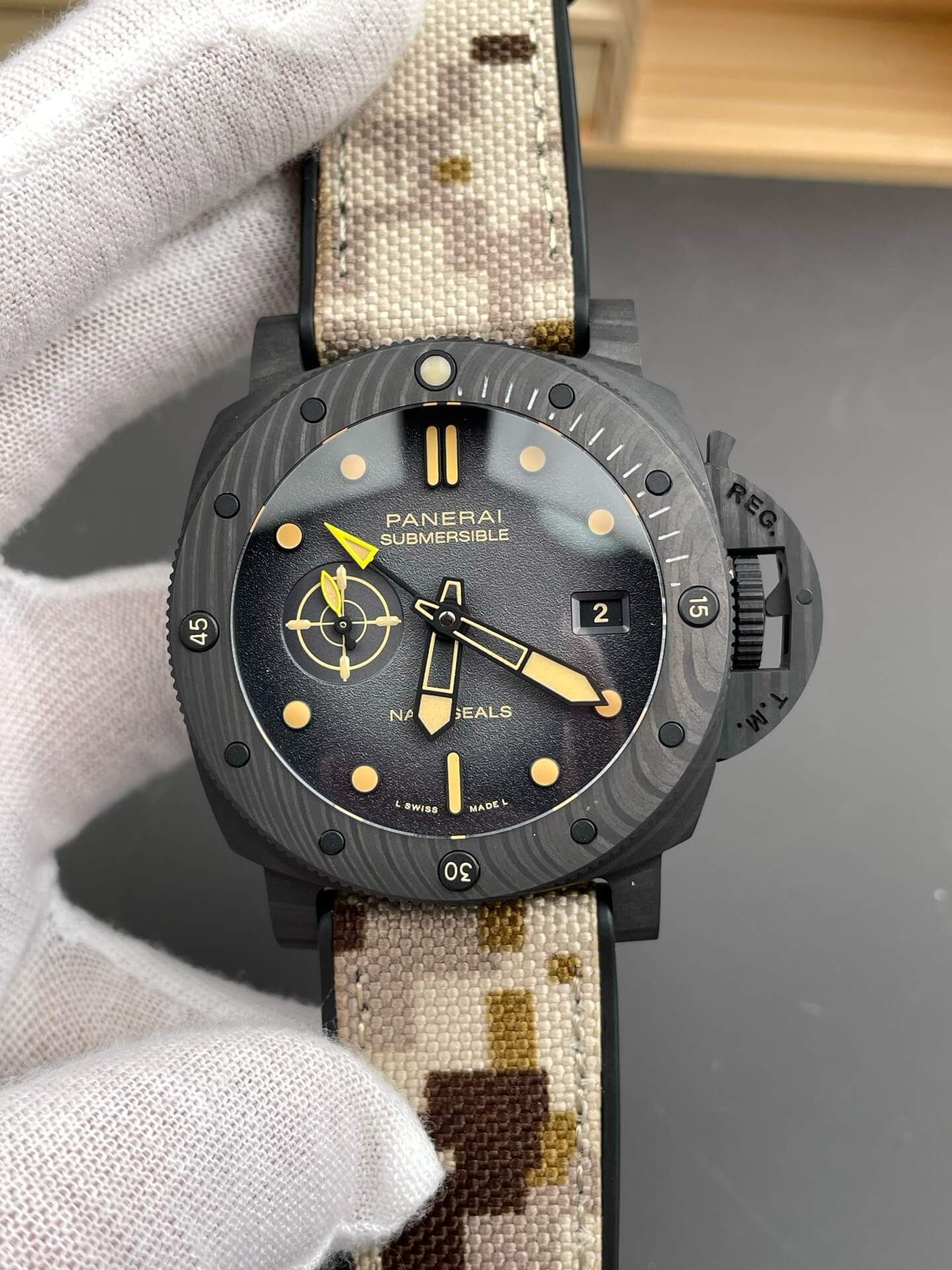 Panerai Replica Submersible QuarantaQuattro GMT Navy SEALs Carbotech Super Clone Watch PAM01513 Panerai Replica Submersible QuarantaQuattro GMT Navy SEALs Carbotech Super Clone Watch PAM01513
