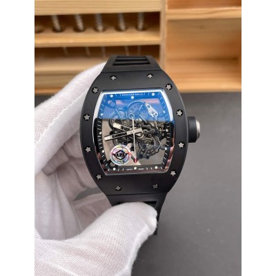 Richard Mille Replica RM 055 Bubba Watson Super Clone Watch Black Ceramic Crown Rubber