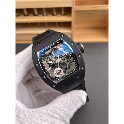 Richard Mille Replica RM 055 Bubba Watson Super Clone Watch Black Ceramic Crown Rubber