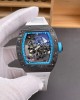 Richard Mille Replica RM 055 Bubba Watson Super Clone Watch Carbon Blue Crown White Rubber