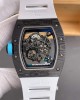 Richard Mille Replica RM 055 Bubba Watson Super Clone Watch Carbon Blue Crown White Rubber