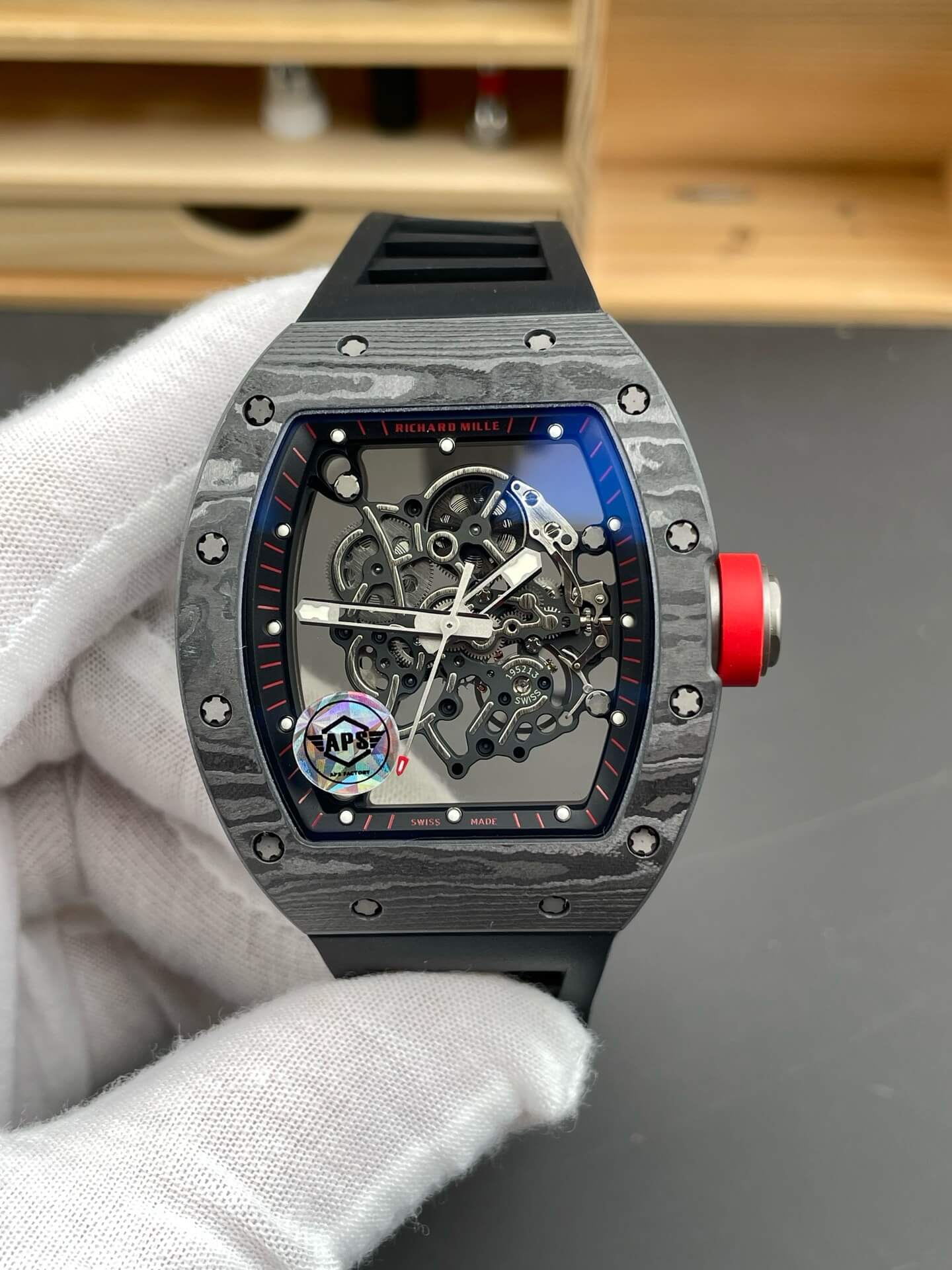Richard Mille Replica RM 055 Bubba Watson Super Clone Watch NTPT Red Crown Black Rubber Richard Mille Replica RM 055 Bubba Watson Super Clone Watch NTPT Red Crown Black Rubber