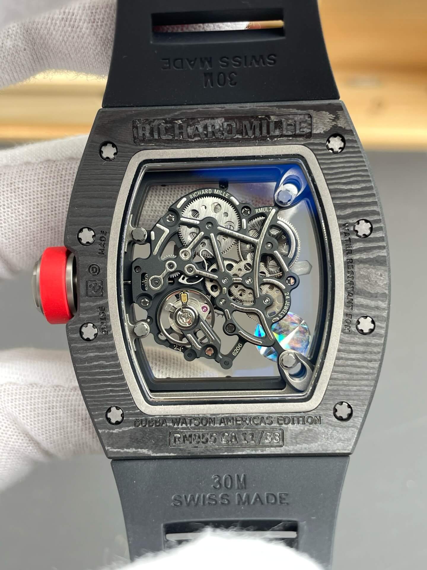Richard Mille Replica RM 055 Bubba Watson Super Clone Watch NTPT Red Crown Black Rubber Richard Mille Replica RM 055 Bubba Watson Super Clone Watch NTPT Red Crown Black Rubber