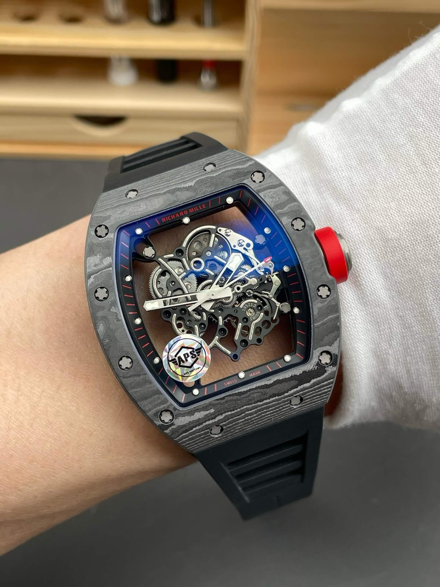 Richard Mille Replica RM 055 Bubba Watson Super Clone Watch NTPT Red Crown Black Rubber Richard Mille Replica RM 055 Bubba Watson Super Clone Watch NTPT Red Crown Black Rubber