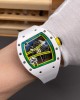 Richard Mille Replica RM 61-01 Yohan Blake Super Clone Watch White Ceramic Rubber Yellow Crown Richard Mille Replica RM 61-01 Yohan Blake Super Clone Watch White Ceramic Rubber Yellow Crown