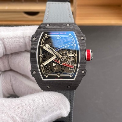 Richard Mille Replica RM 67-02 Sébastien Ogier Super Clone Watch Carbon Red Crown Black Elastic