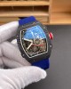 Richard Mille Replica RM 67-02 Sébastien Ogier Super Clone Watch Carbon Red Crown Blue Elastic