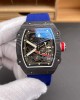 Richard Mille Replica RM 67-02 Sébastien Ogier Super Clone Watch Carbon Red Crown Blue Elastic