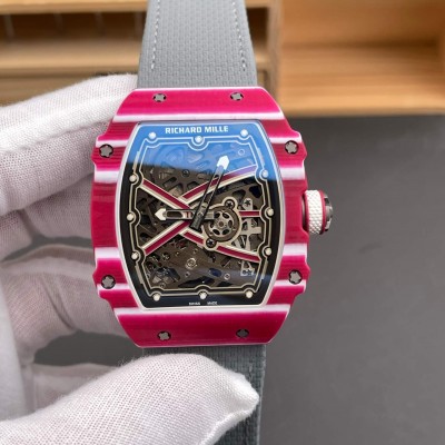 Richard Mille Replica RM 67-02 Mutaz Barshim Quartz Super Clone Watch Carbon White Crown Black Elastic