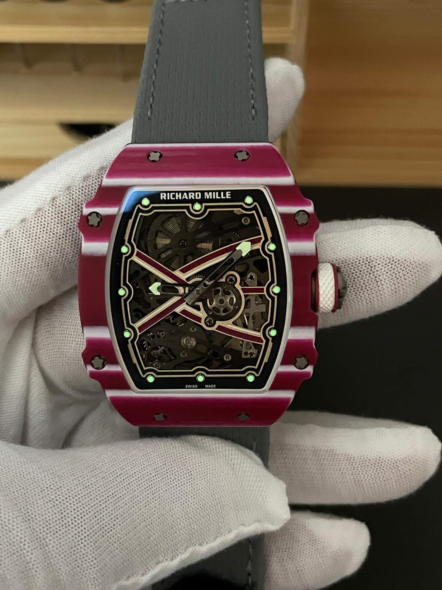 Richard Mille Replica RM 67-02 Mutaz Barshim Quartz Super Clone Watch Carbon White Crown Black Elastic