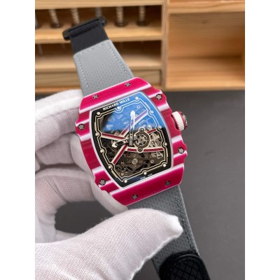 Richard Mille Replica RM 67-02 Mutaz Barshim Quartz Super Clone Watch Carbon White Crown Black Elastic